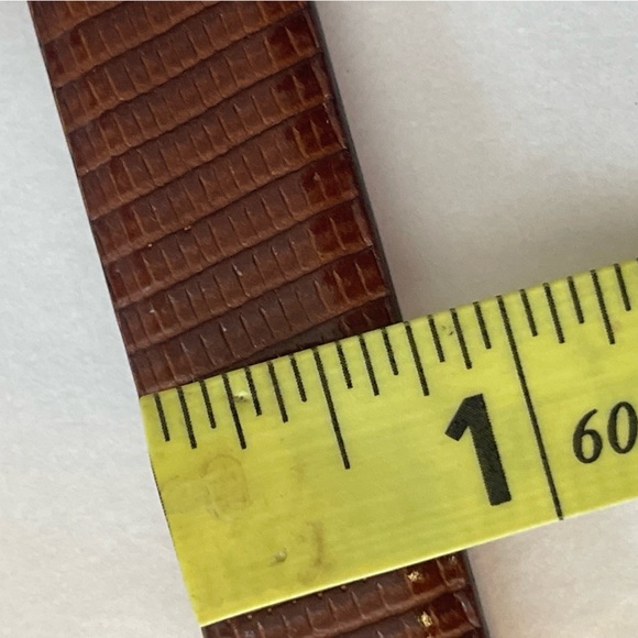 Audrey Talbott Brown Leather Belt Reptile Print Made in Italy Women Sz 31”-35” main image 11
